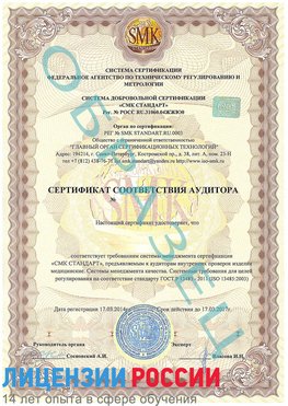 Образец сертификата соответствия аудитора Волоконовка Сертификат ISO 13485